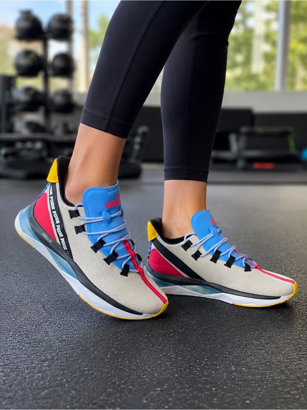 PUMA LQDCELL Running Training Shoes Women Size 8 Multicolor Athletic Sneaker